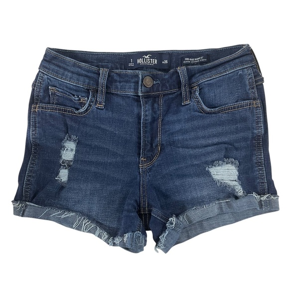 Hollister Mid-Rise Short 3” Hollister Advanced Stretch Jean Shorts Size 1 W25 - Picture 1 of 6
